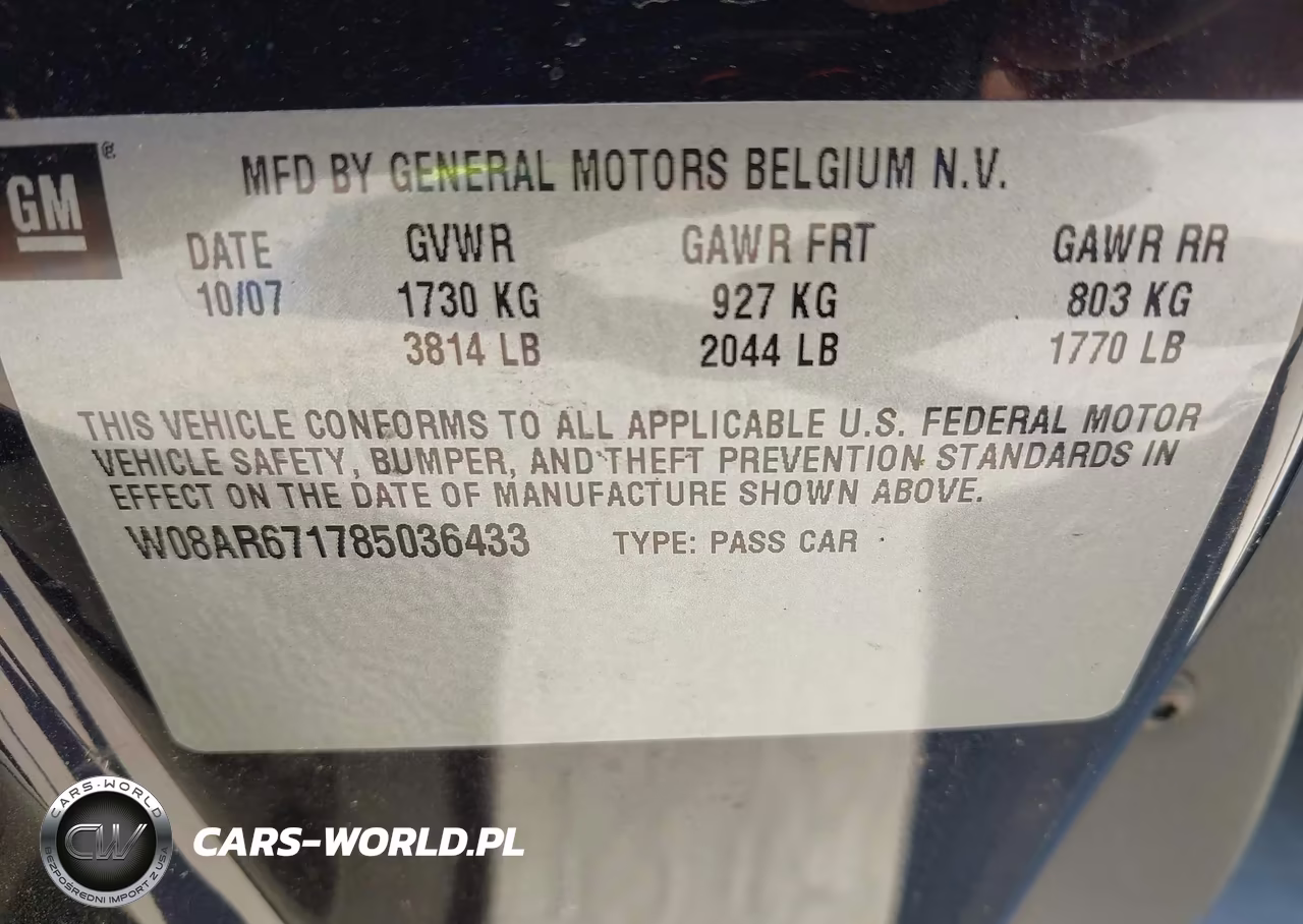 2008 Saturn Astra Xe VIN:W08AR671785036433 - 9