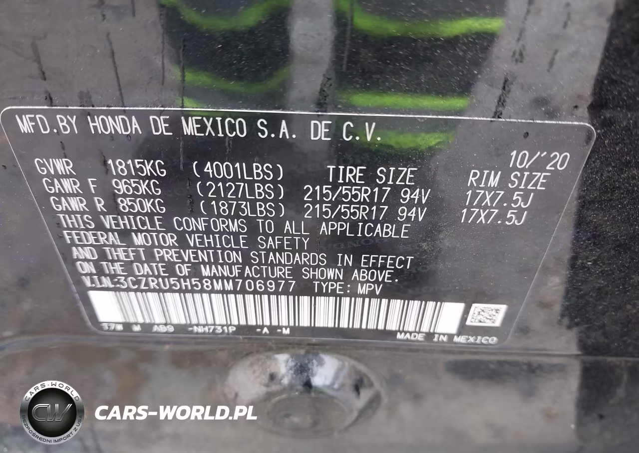 2021 Honda Hr-V 2Wd Ex VIN:3CZRU5H58MM706977 - 9