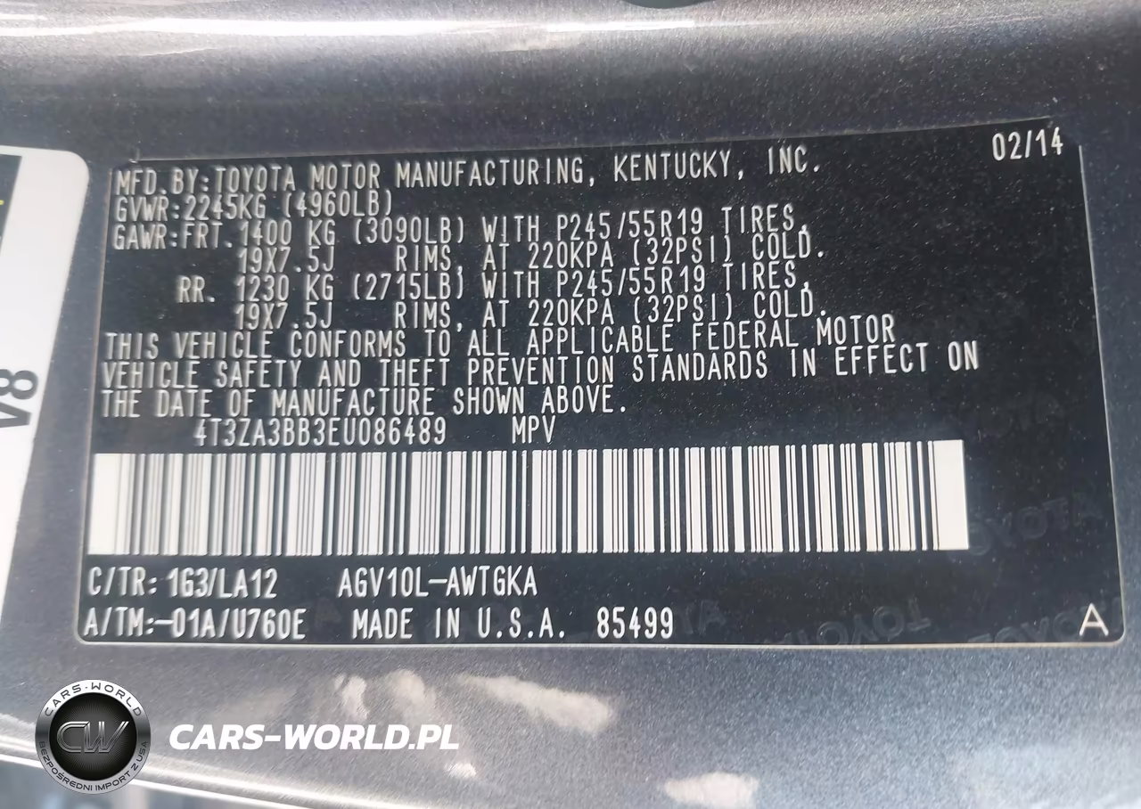 2014 Toyota Venza Xle VIN:4T3ZA3BB3EU086489 - 9