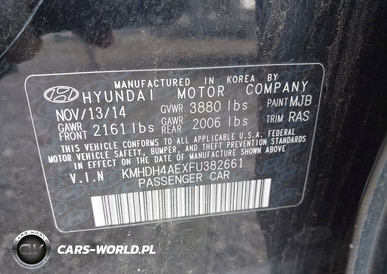 2015 Hyundai Elantra Se VIN:KMHDH4AEXFU382661 - 9