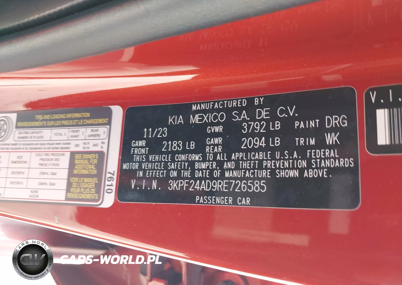 2024 Kia Forte Lxs VIN:3KPF24AD9RE726585 - 9