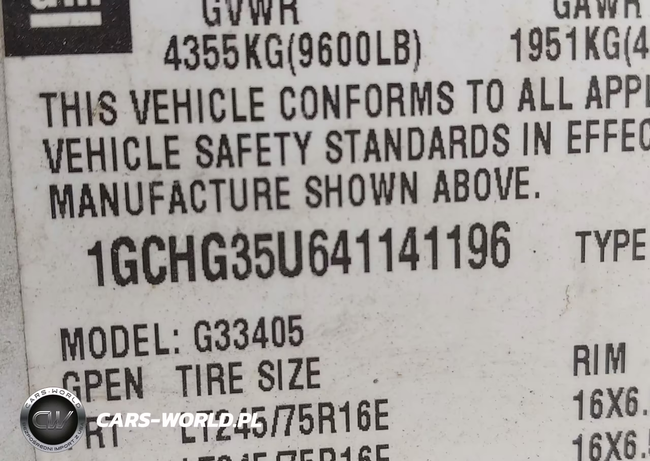 2004 Chevrolet Express VIN:1GCHG35U641141196 - 9