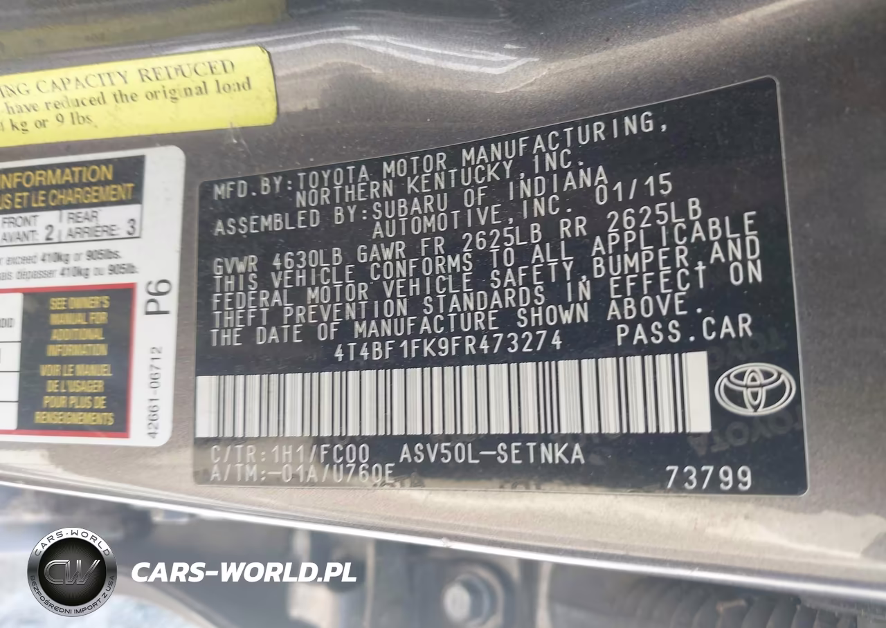 2015 Toyota Camry Le VIN:4T4BF1FK9FR473274 - 9