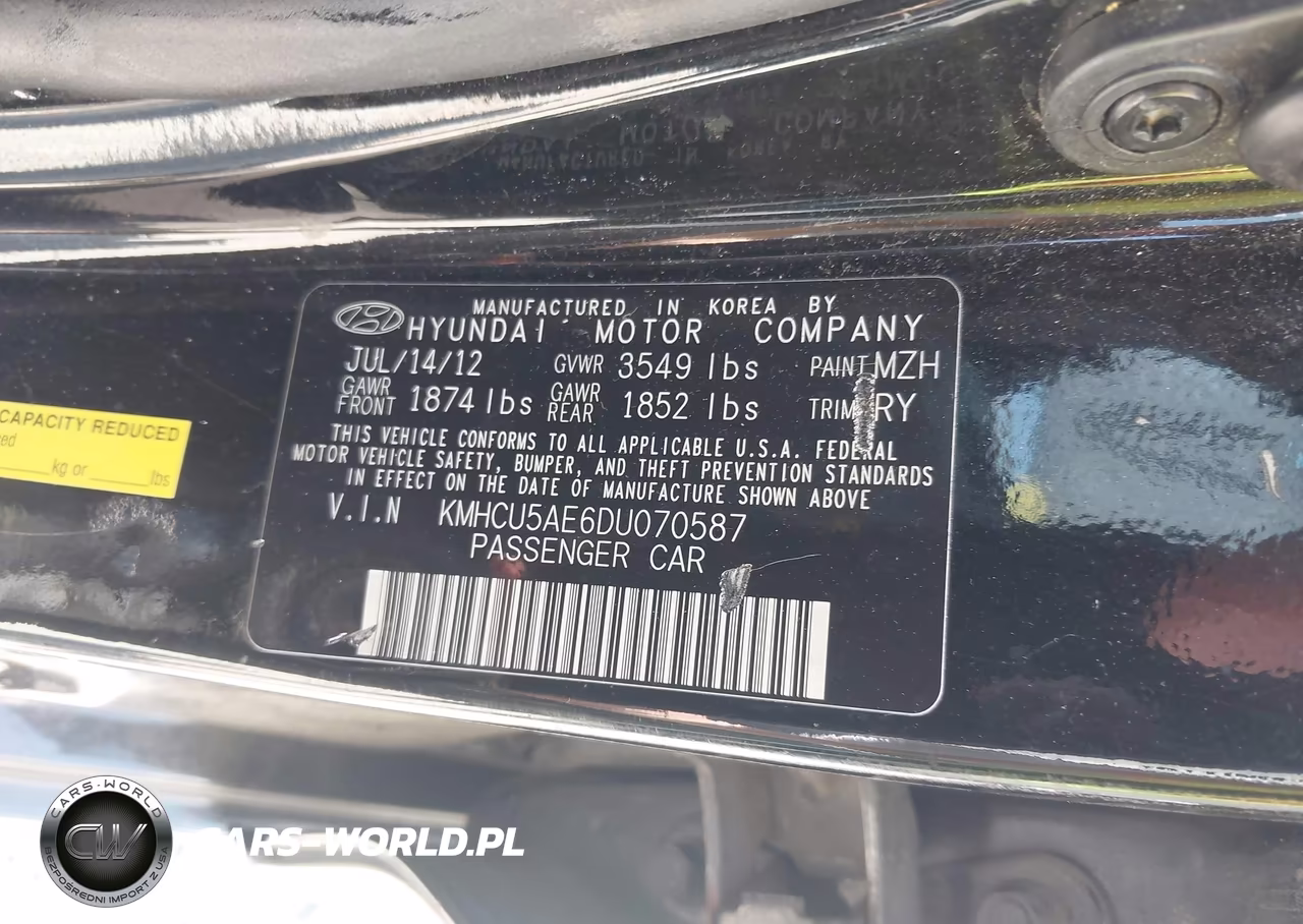 2013 Hyundai Accent Se VIN:KMHCU5AE6DU070587 - 9