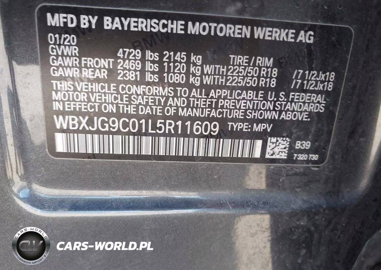 2020 BMW X1 xDrive28I VIN:WBXJG9C01L5R11609 - 9