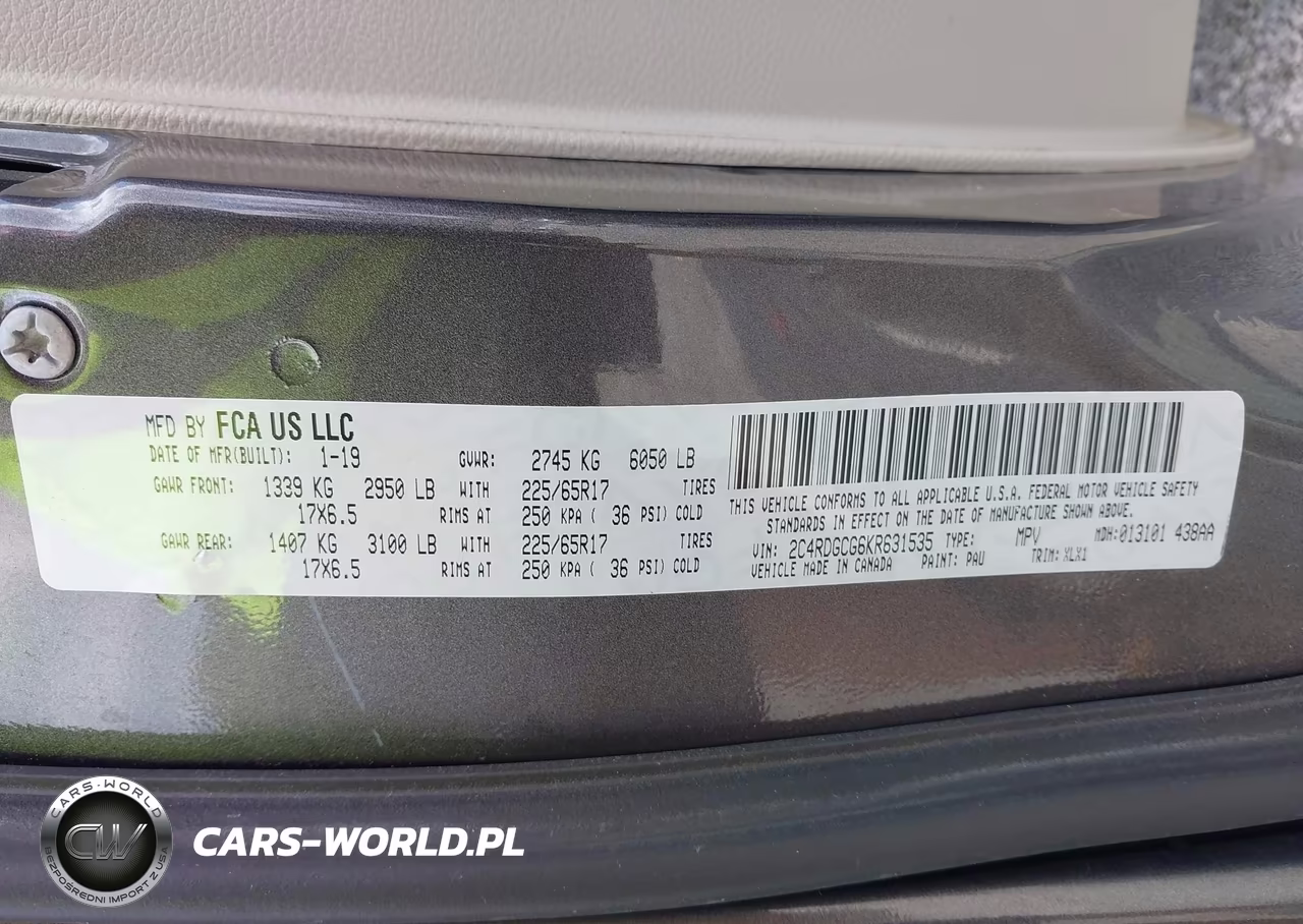 2019 Dodge Grand Caravan Sxt VIN:2C4RDGCG6KR631535 - 9