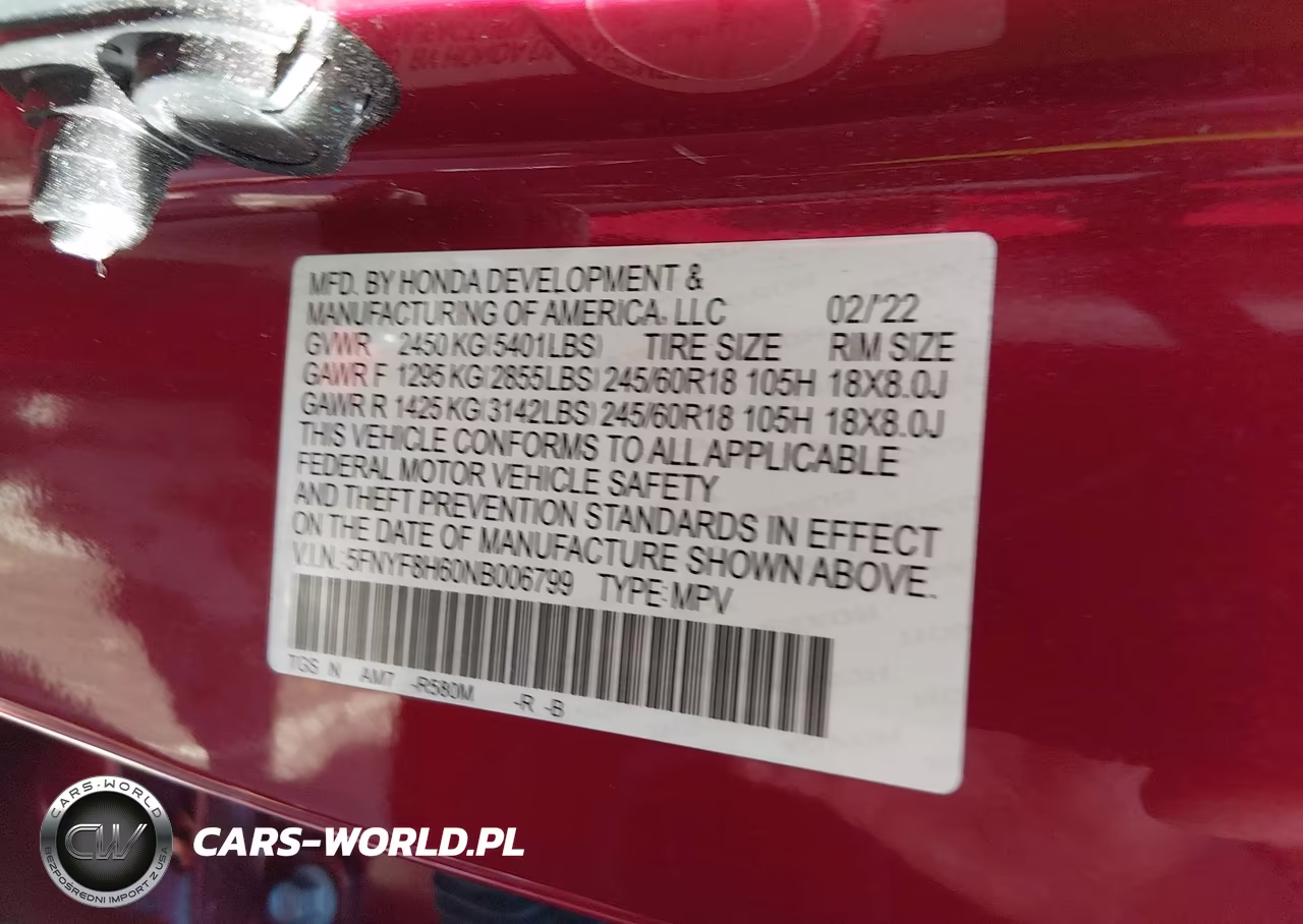 2022 Honda Passport Awd Trailsport VIN:5FNYF8H60NB006799 - 7