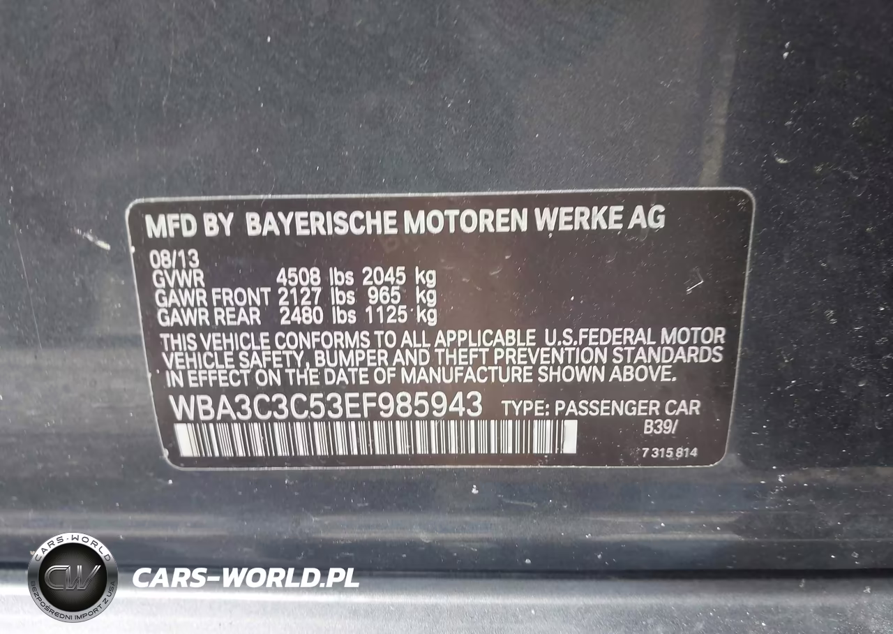 2014 BMW 320I xDrive VIN:WBA3C3C53EF985943 - 9
