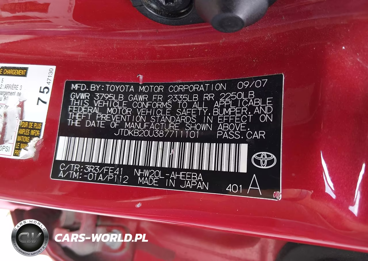 2008 Toyota Prius VIN:JTDKB20U387711101 - 9