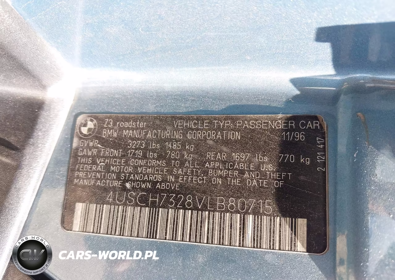 1997 BMW Z3 1.9L Roadster VIN:4USCH7328VLB80715 - 9