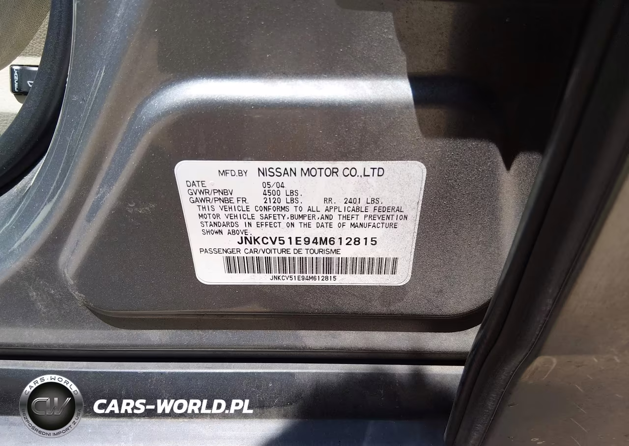 2004 Infiniti G35 VIN:JNKCV51E94M612815 - 9