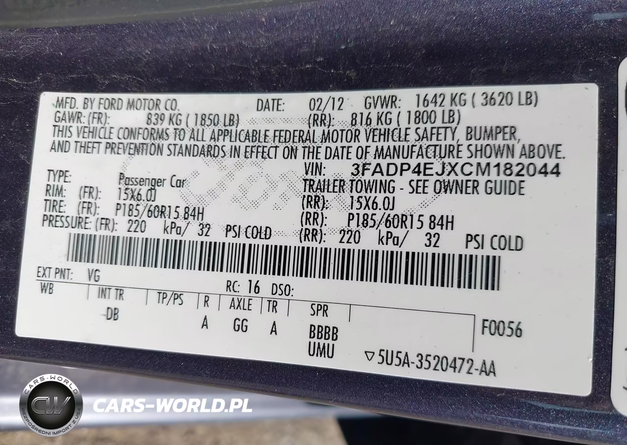 2012 Ford Fiesta Se VIN:3FADP4EJXCM182044 - 9