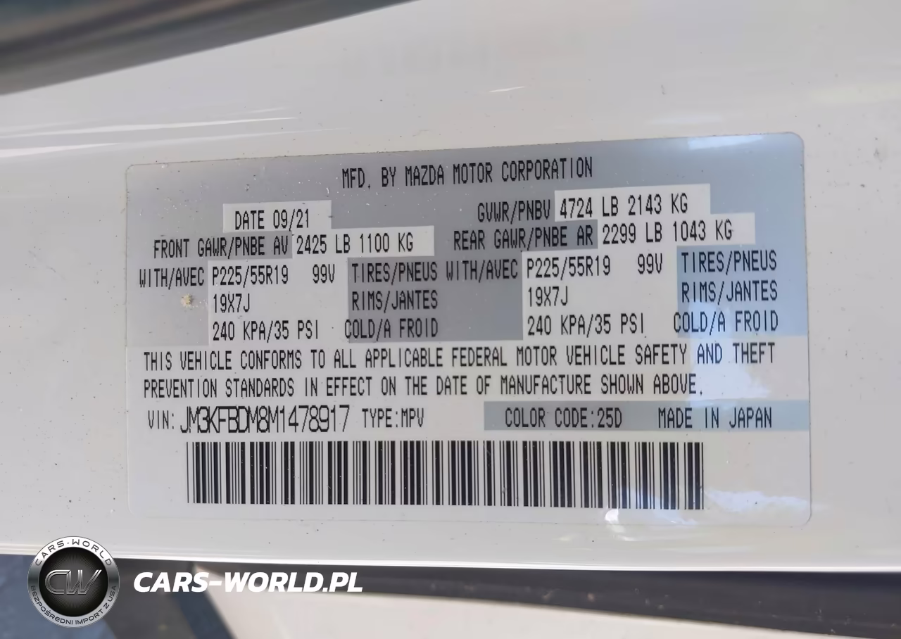 2021 Mazda Cx-5 Grand Touring VIN:JM3KFBDM8M1478917 - 9