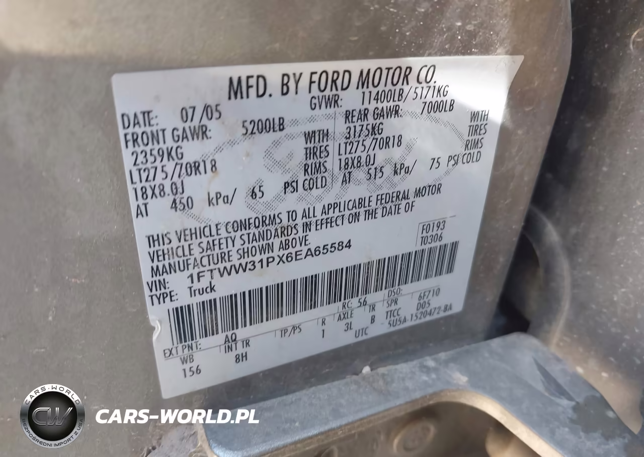 2006 Ford F-350 Lariat-Xl-Xlt VIN:1FTWW31PX6EA65584 - 8