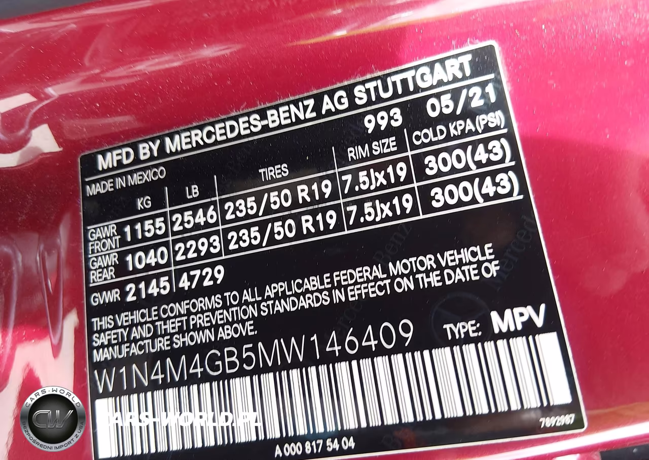 2021 Mercedes-Benz Glb 250 VIN:W1N4M4GB5MW146409 - 9