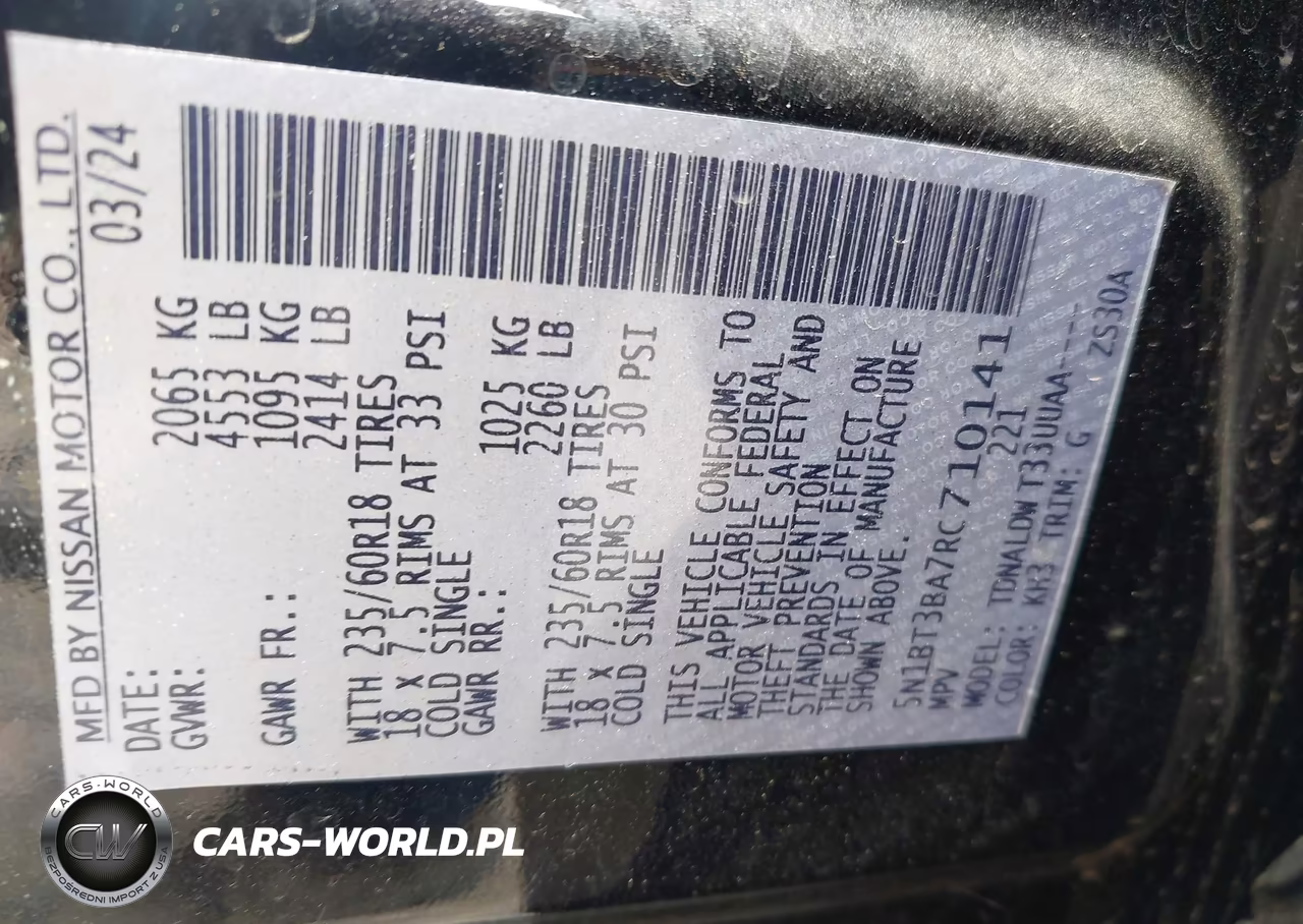 2024 Nissan Rogue Sv Fwd VIN:5N1BT3BA7RC710141 - 9