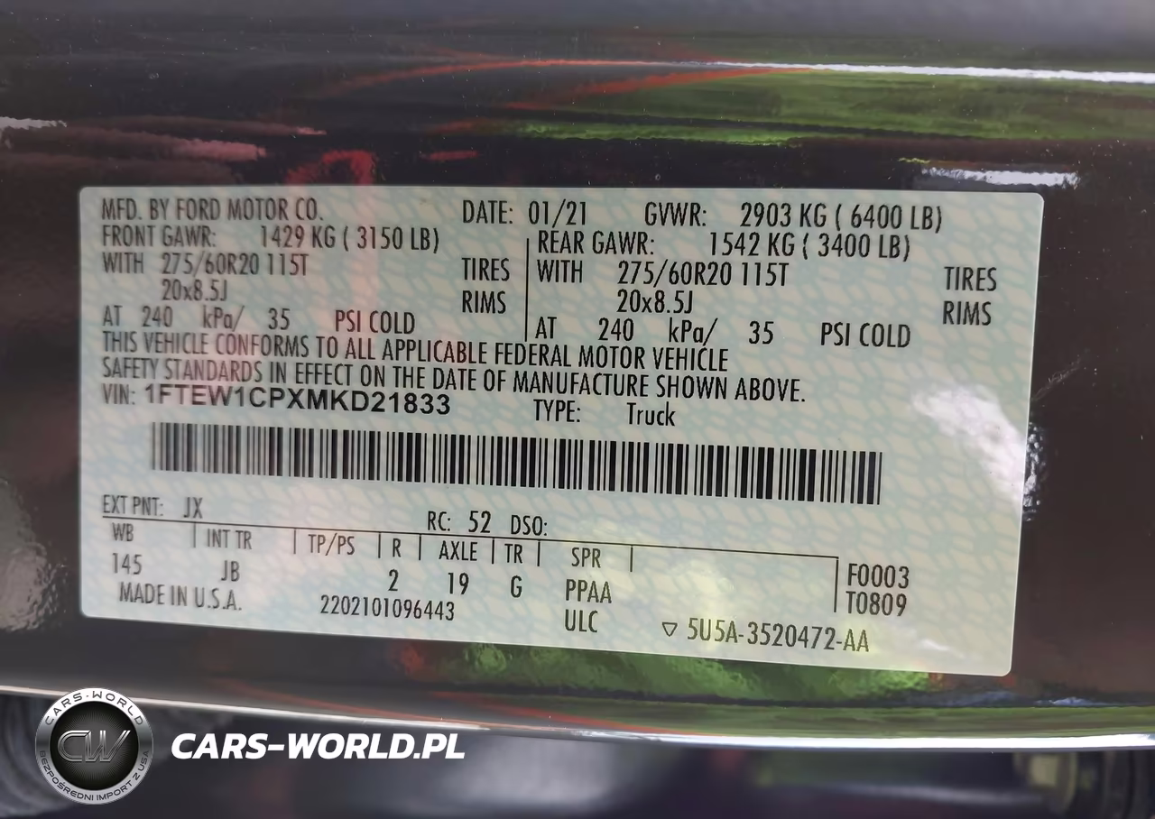 2021 Ford F-150 Xl VIN:1FTEW1CPXMKD21833 - 9