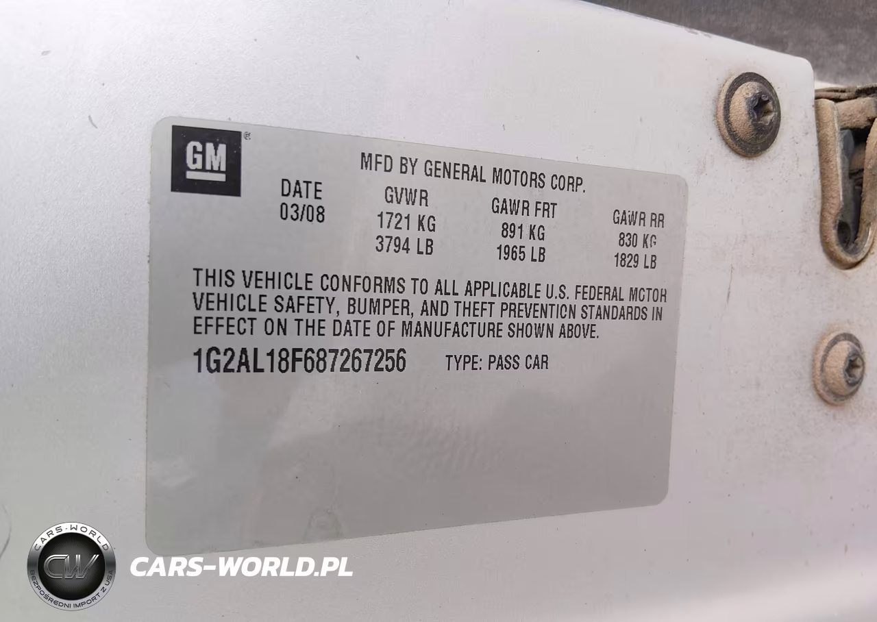 2008 Pontiac G5 VIN:1G2AL18F687267256 - 9