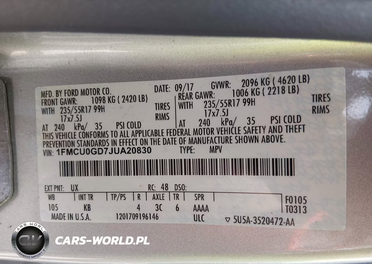 2018 Ford Escape Se VIN:1FMCU0GD7JUA20830 - 9