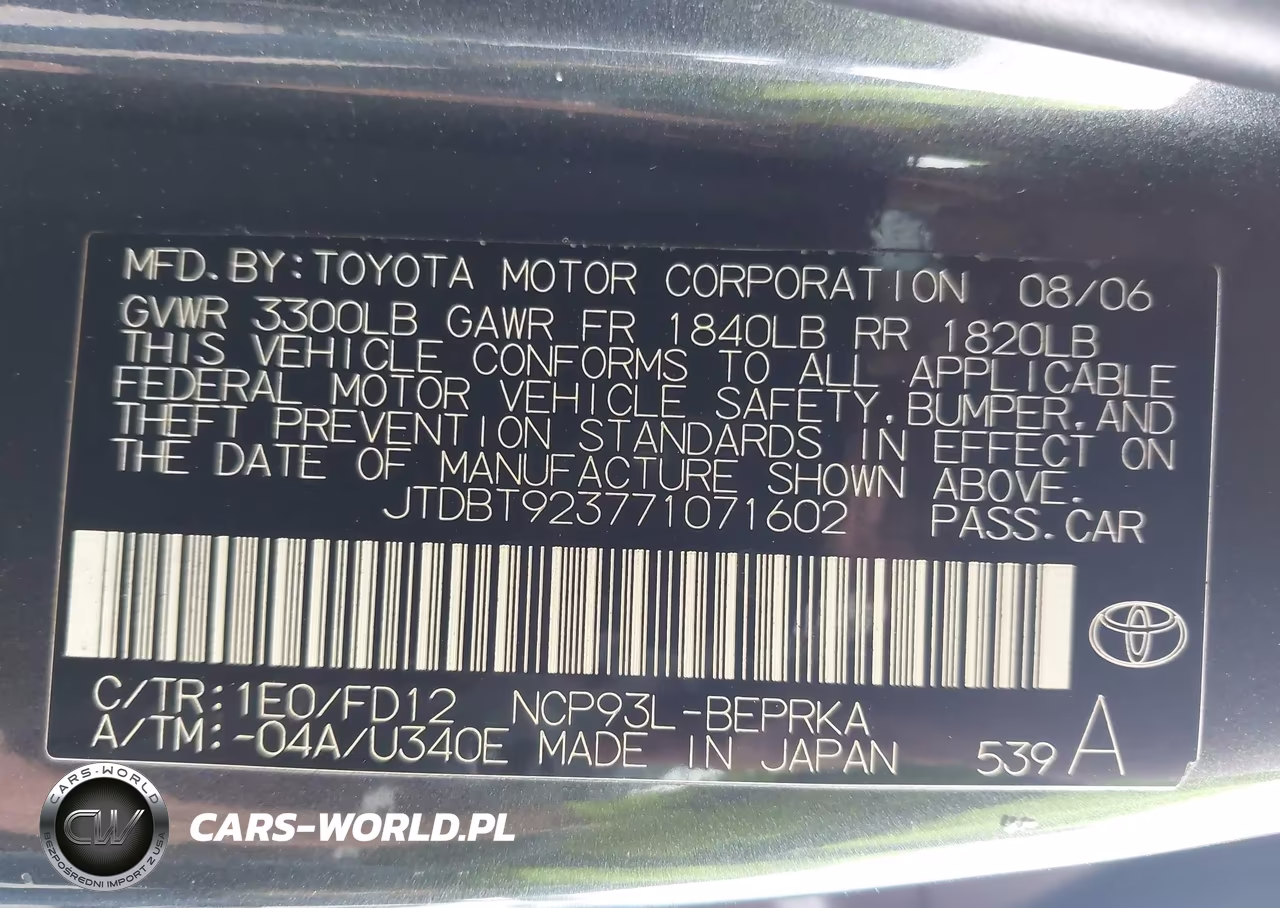 2007 Toyota Yaris VIN:JTDBT923771071602 - 9
