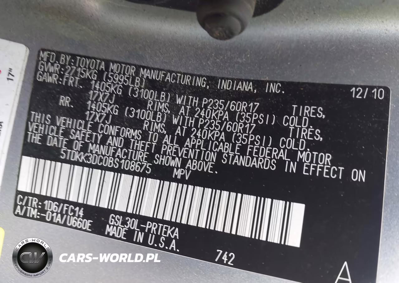 2011 Toyota Sienna Le V6 VIN:5TDKK3DC0BS108675 - 9