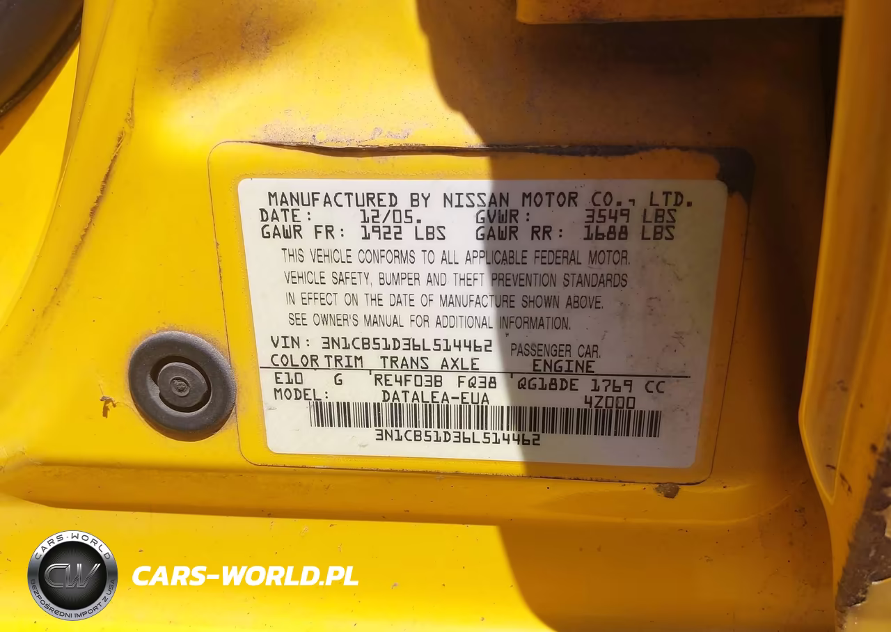 2006 Nissan Sentra 1.8S VIN:3N1CB51D36L514462 - 9