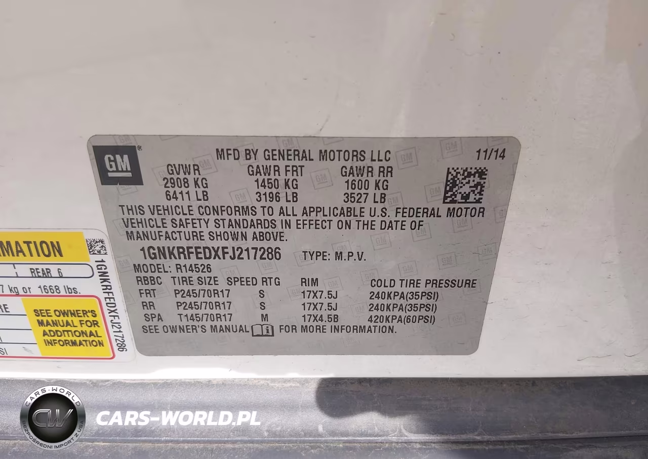 2015 Chevrolet Traverse Ls VIN:1GNKRFEDXFJ217286 - 9