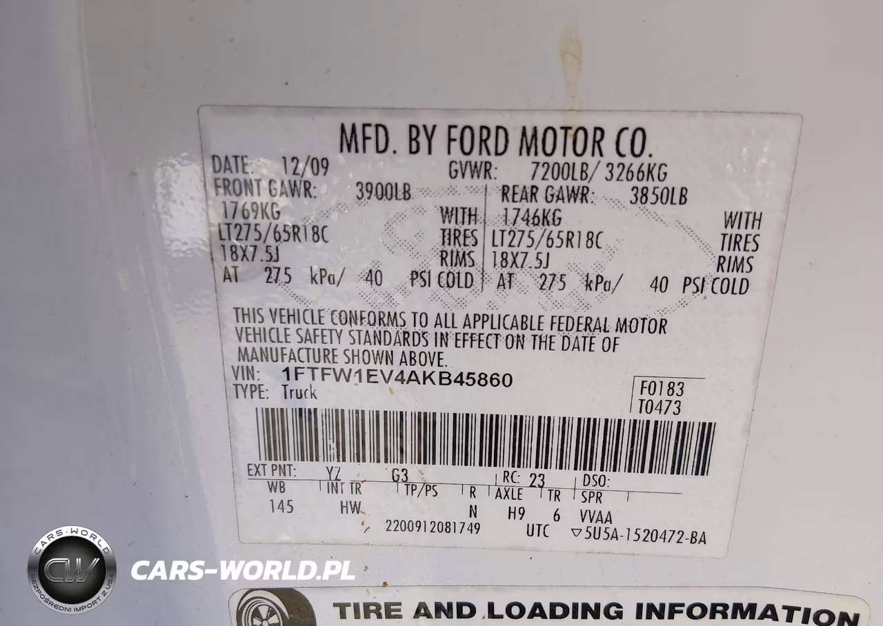 2010 Ford F-150 Fx4-Harley-Davidson-King Ranch-Lariat-Platinum-Xl-Xlt VIN:1FTFW1EV4AKB45860 - 9