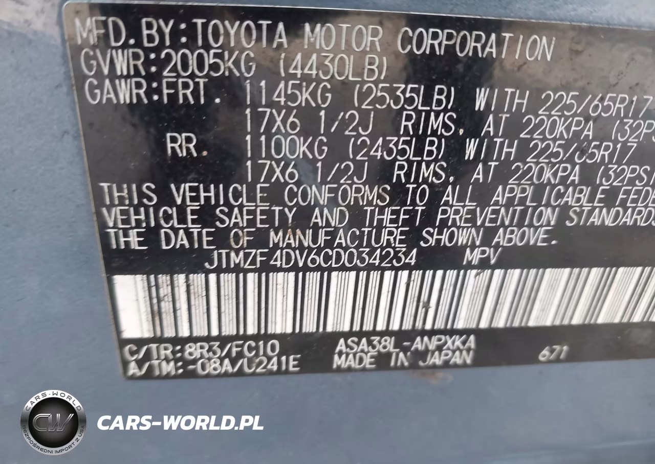 2012 Toyota Rav4 VIN:JTMZF4DV6CD034234 - 9