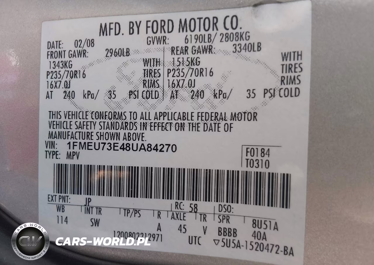2008 Ford Explorer Xlt VIN:1FMEU73E48UA84270 - 9