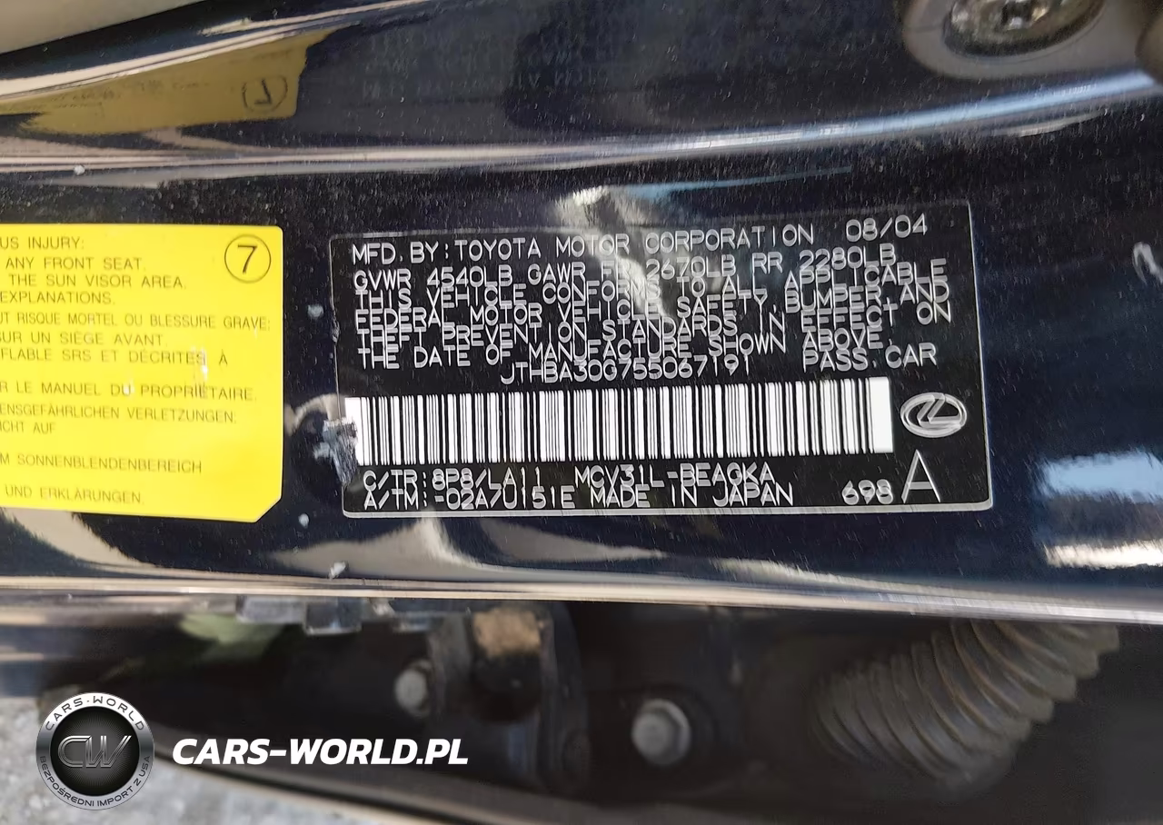 2005 Lexus Es 330 VIN:JTHBA30G755067191 - 9