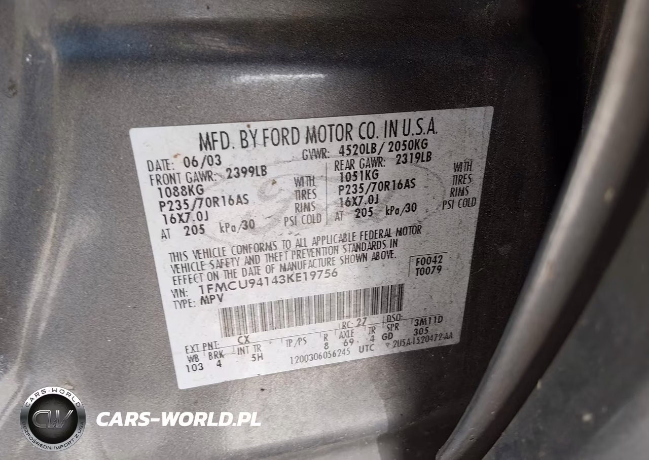 2003 Ford Escape Limited VIN:1FMCU94143KE19756 - 9