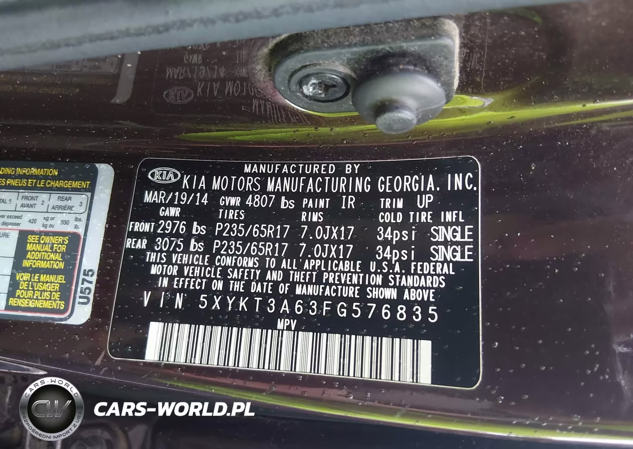 2015 Kia Sorento Lx VIN:5XYKT3A63FG576835 - 9