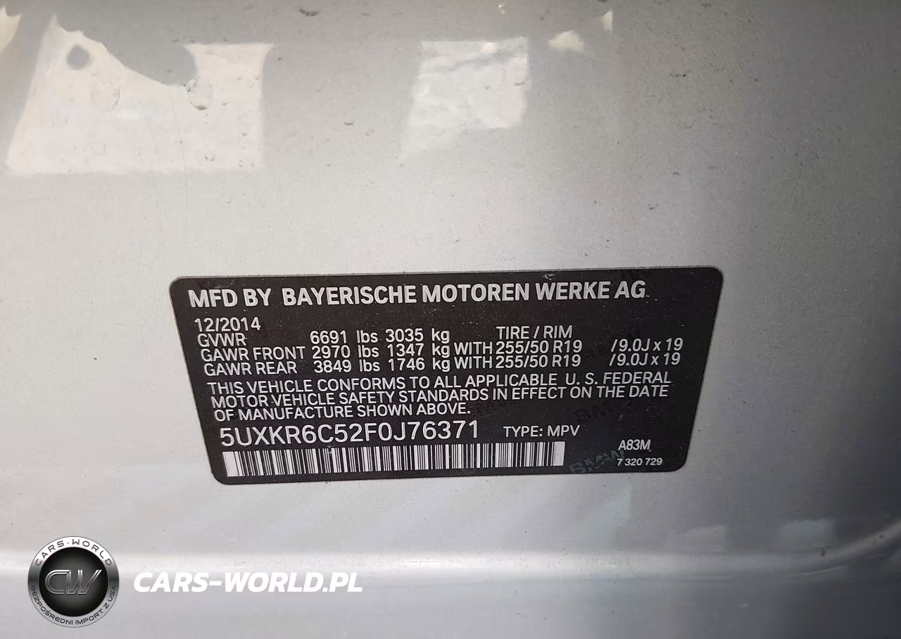 2015 BMW X5 xDrive50I VIN:5UXKR6C52F0J76371 - 9