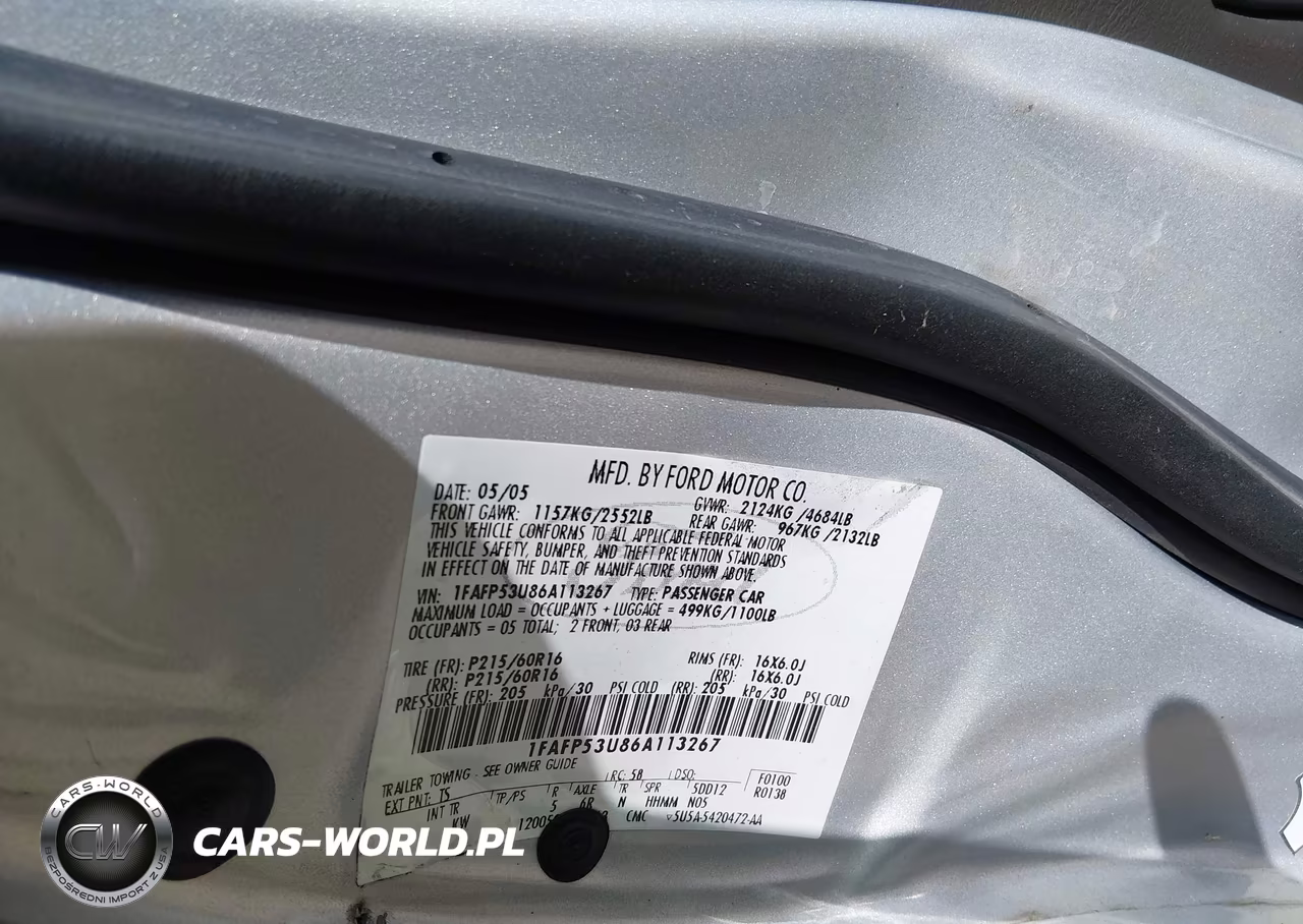 2006 Ford Taurus Se VIN:1FAFP53U86A113267 - 9
