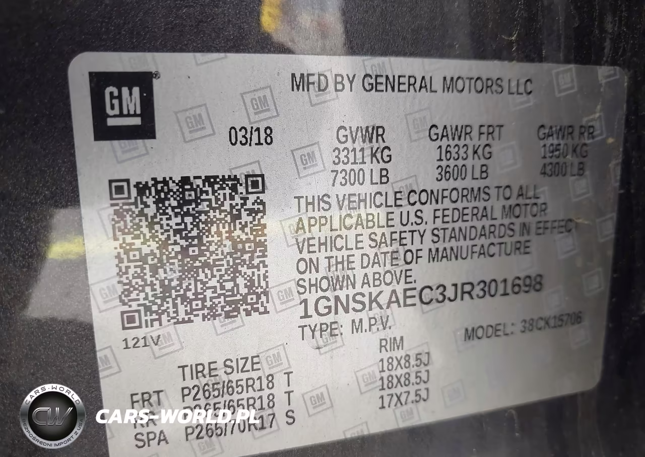 2018 Chevrolet Tahoe Ls VIN:1GNSKAEC3JR301698 - 9
