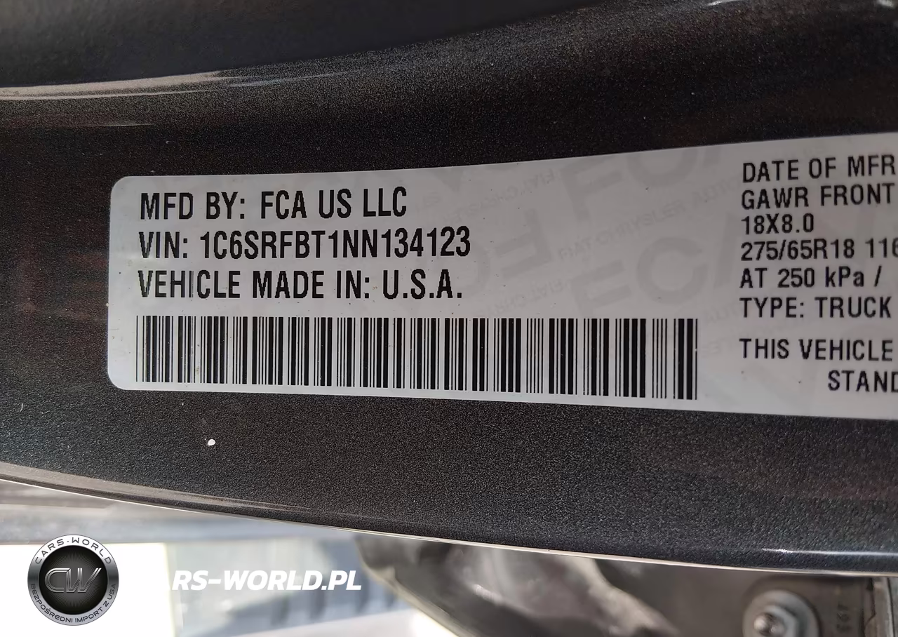 2022 Ram 1500 Big Horn 4X4 6'4 Box VIN:1C6SRFBT1NN134123 - 9