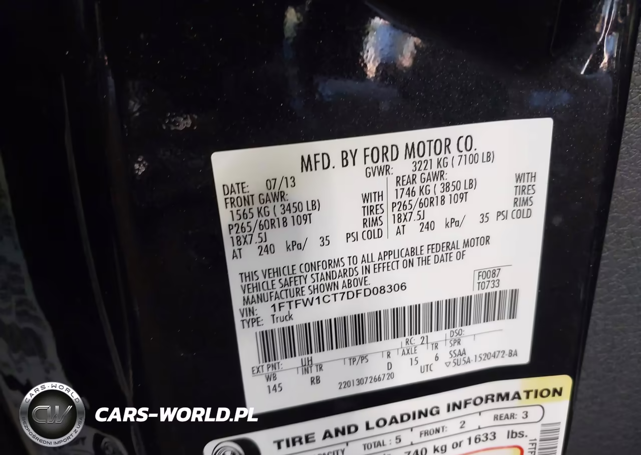 2013 Ford F-150 Fx2 VIN:1FTFW1CT7DFD08306 - 9