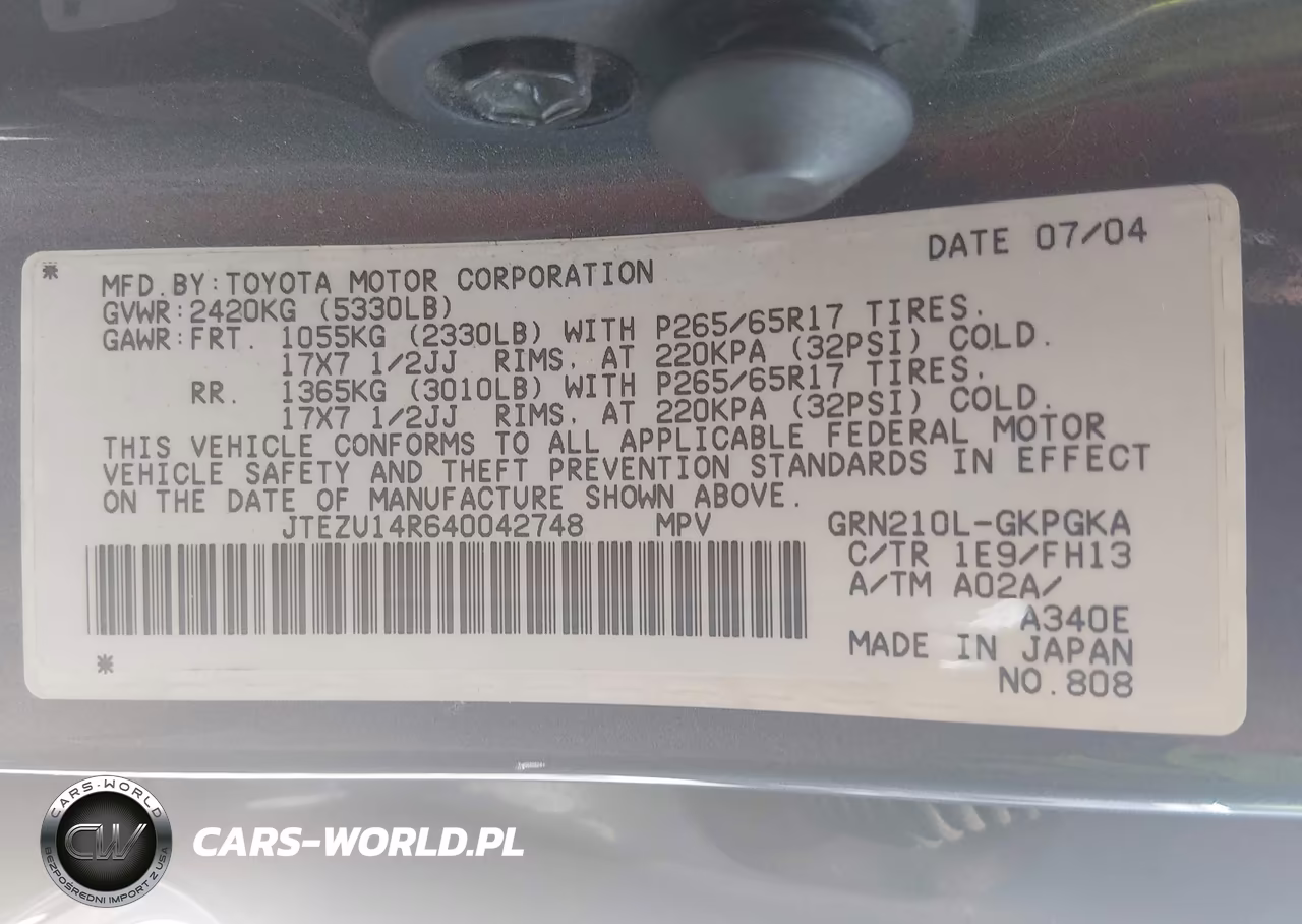 2004 Toyota 4Runner Sr5 Sport V6 VIN:JTEZU14R640042748 - 9