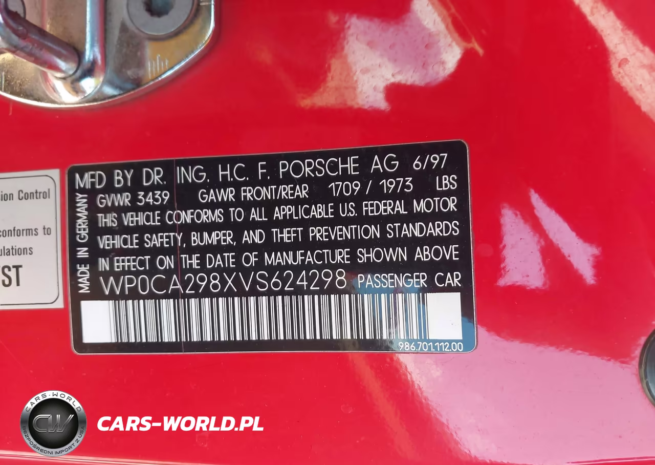1997 Porsche Boxster VIN:WP0CA298XVS624298 - 9