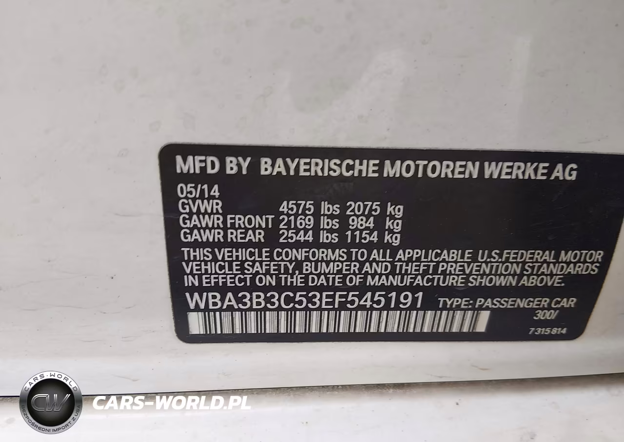 2014 BMW 328I xDrive VIN:WBA3B3C53EF545191 - 9