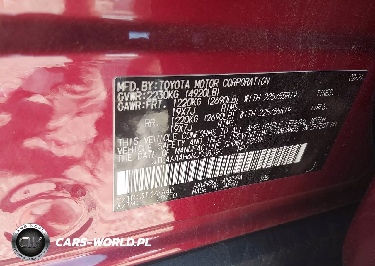 2021 Toyota Venza Limited VIN:JTEAAAAH6MJ038095 - 9