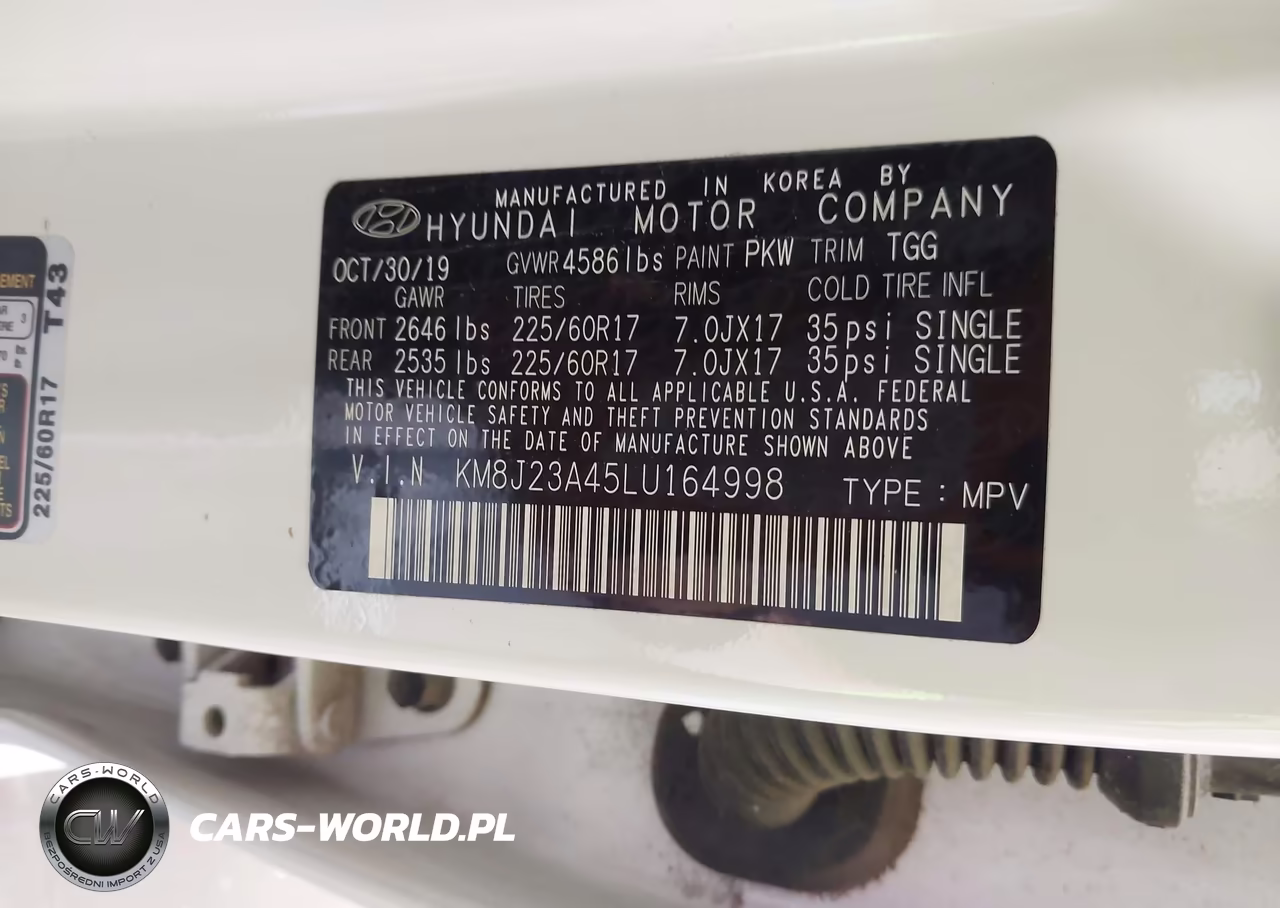 2020 Hyundai Tucson Se VIN:KM8J23A45LU164998 - 9