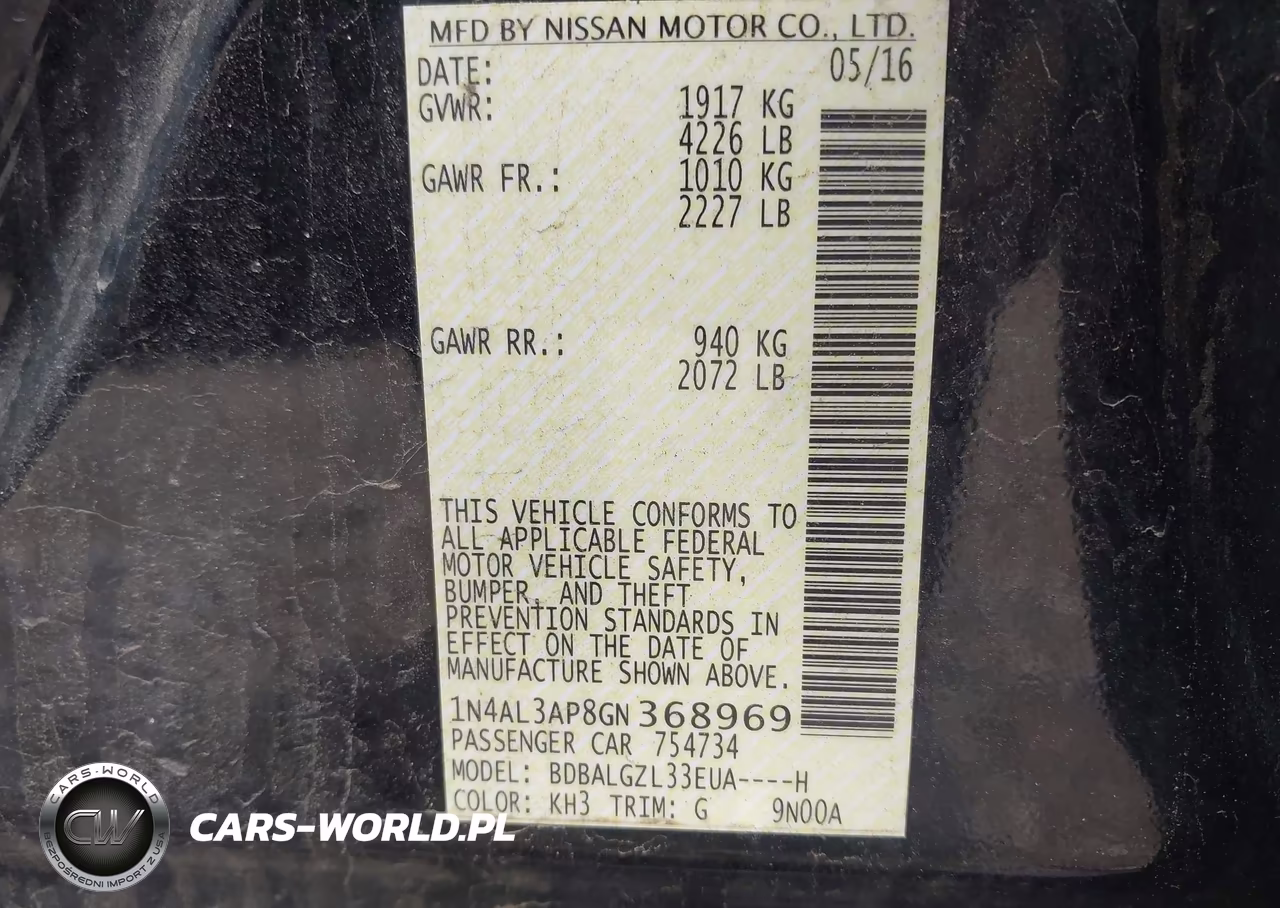 2016 Nissan Altima 2.5 S VIN:1N4AL3AP8GN368969 - 9