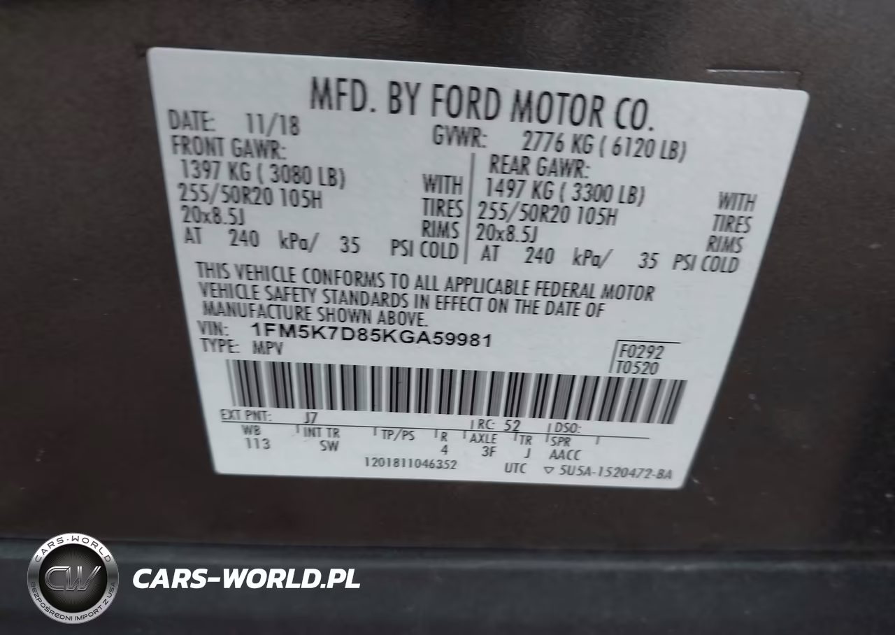 2019 Ford Explorer Xlt VIN:1FM5K7D85KGA59981 - 9