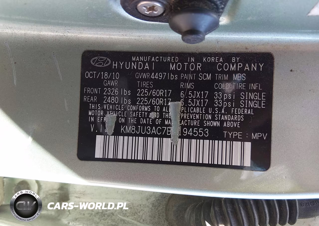 2011 Hyundai Tucson Gls VIN:KM8JU3AC7BU194553 - 13