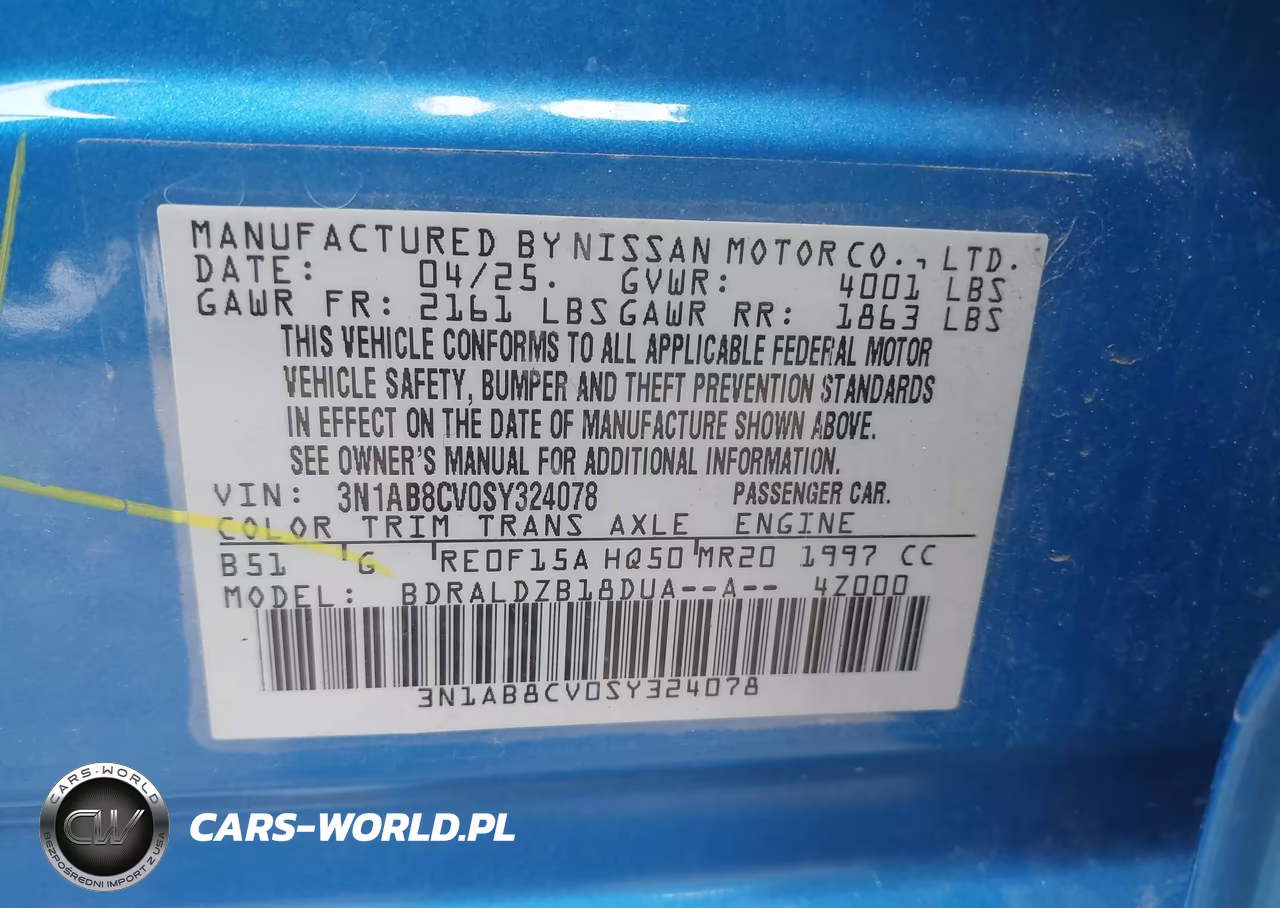 2025 Nissan Sentra Sv VIN:3N1AB8CV0SY324078 - 9