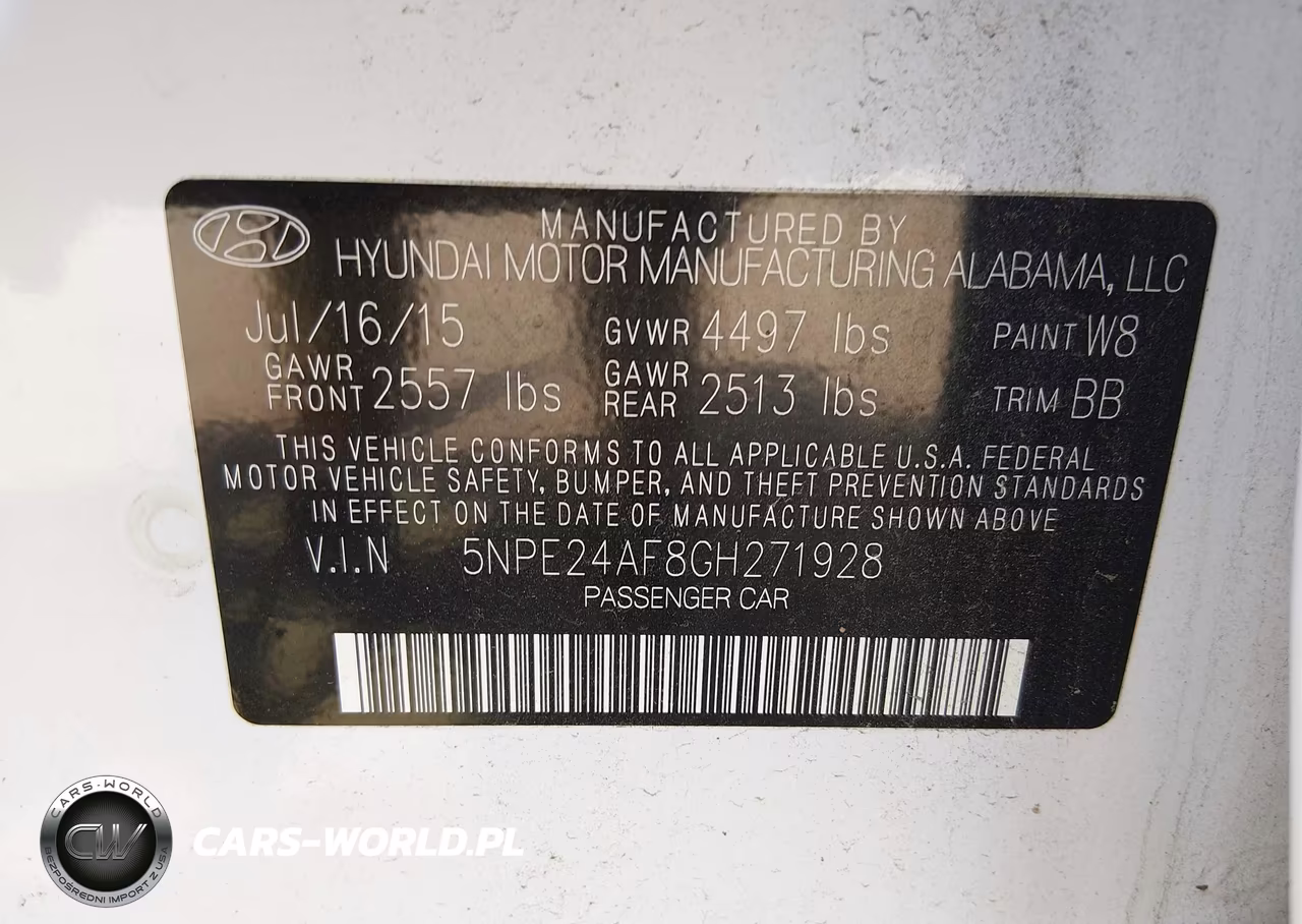 2016 Hyundai Sonata Se VIN:5NPE24AF8GH271928 - 9