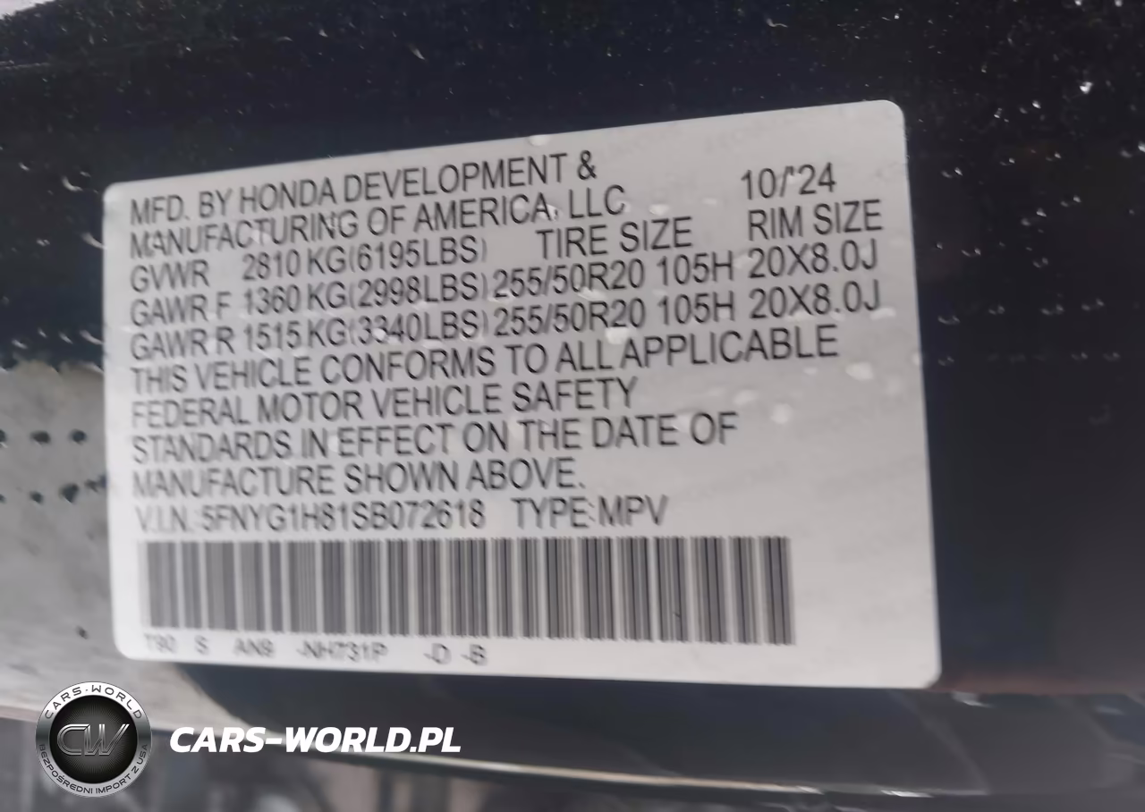 2025 Honda Pilot Elite VIN:5FNYG1H81SB072618 - 9