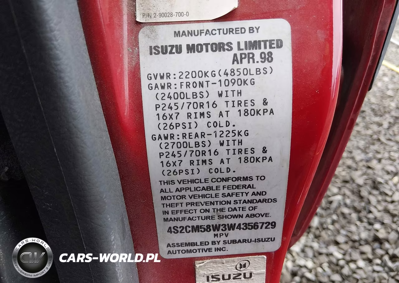 1998 Isuzu Rodeo Ls-S VIN:4S2CM58W3W4356729 - 9